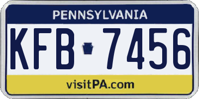PA license plate KFB7456