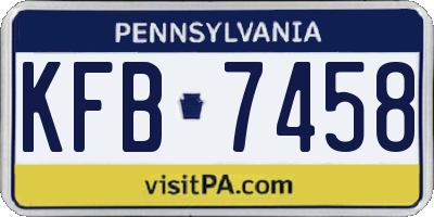 PA license plate KFB7458
