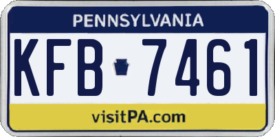PA license plate KFB7461