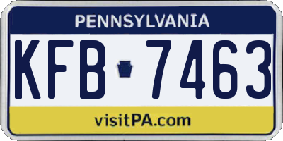 PA license plate KFB7463