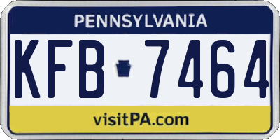 PA license plate KFB7464