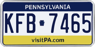 PA license plate KFB7465