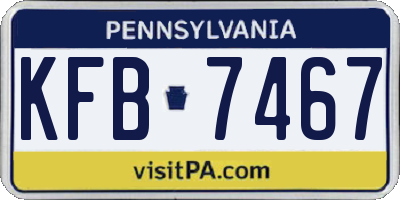 PA license plate KFB7467