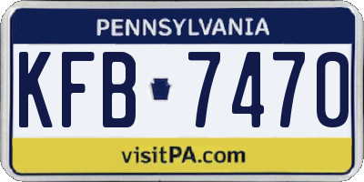 PA license plate KFB7470