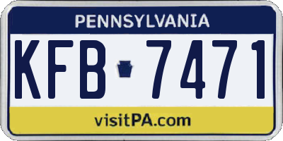 PA license plate KFB7471