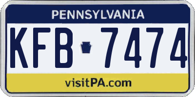 PA license plate KFB7474