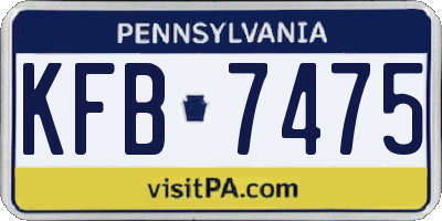 PA license plate KFB7475