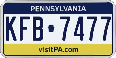PA license plate KFB7477