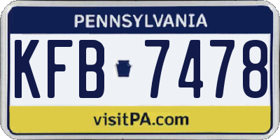 PA license plate KFB7478
