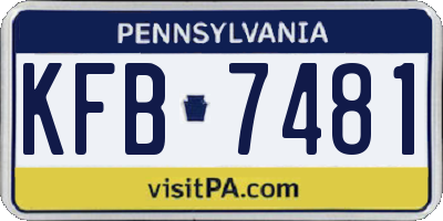 PA license plate KFB7481