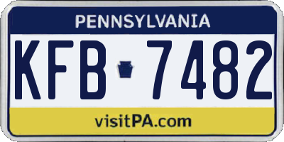 PA license plate KFB7482