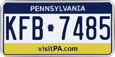 PA license plate KFB7485