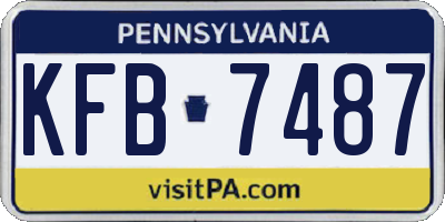 PA license plate KFB7487