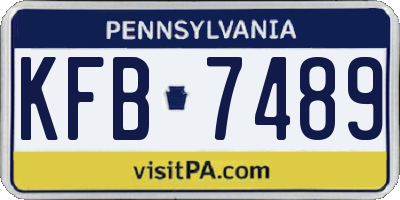PA license plate KFB7489