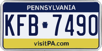 PA license plate KFB7490