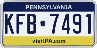 PA license plate KFB7491