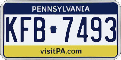 PA license plate KFB7493