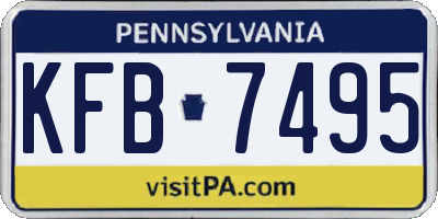 PA license plate KFB7495
