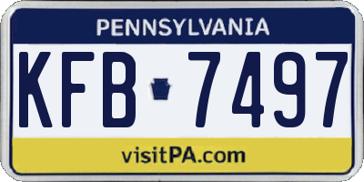 PA license plate KFB7497
