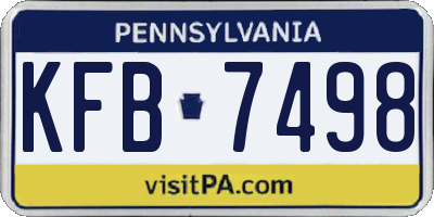 PA license plate KFB7498