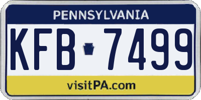 PA license plate KFB7499