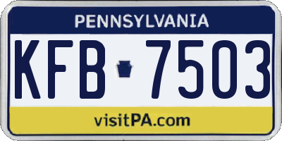 PA license plate KFB7503