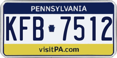 PA license plate KFB7512