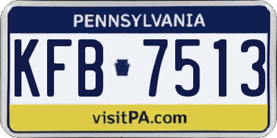 PA license plate KFB7513