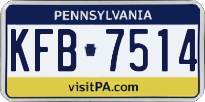 PA license plate KFB7514