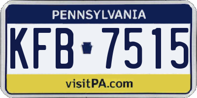 PA license plate KFB7515
