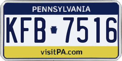 PA license plate KFB7516