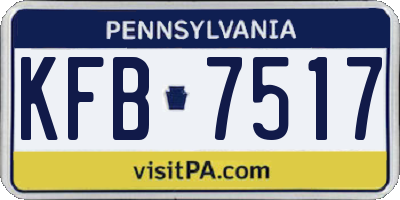 PA license plate KFB7517