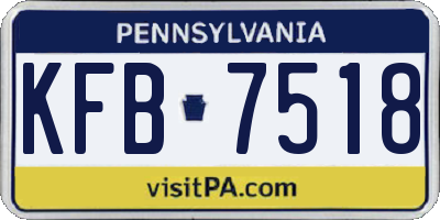 PA license plate KFB7518