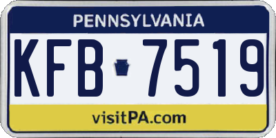 PA license plate KFB7519