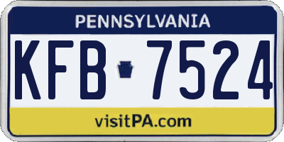 PA license plate KFB7524
