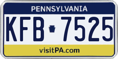 PA license plate KFB7525