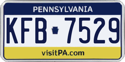 PA license plate KFB7529