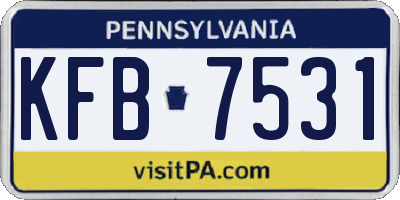 PA license plate KFB7531