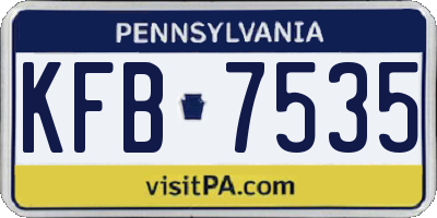 PA license plate KFB7535