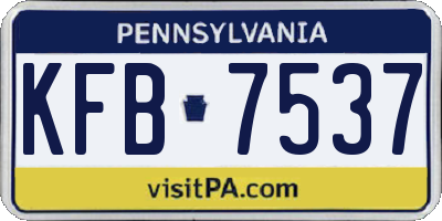 PA license plate KFB7537