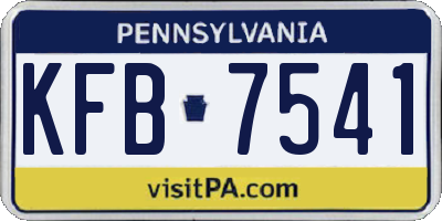 PA license plate KFB7541