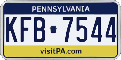 PA license plate KFB7544
