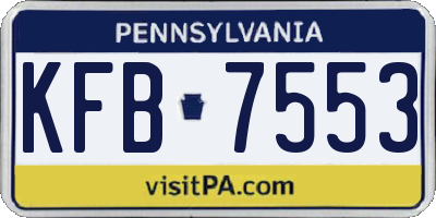 PA license plate KFB7553