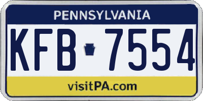 PA license plate KFB7554
