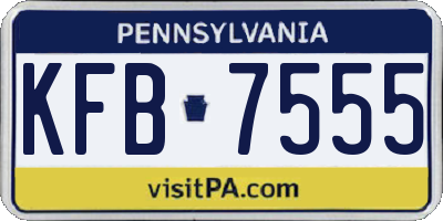 PA license plate KFB7555