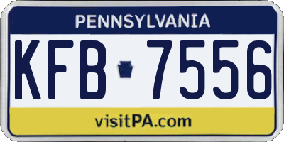 PA license plate KFB7556