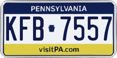 PA license plate KFB7557