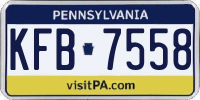 PA license plate KFB7558
