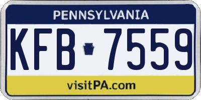 PA license plate KFB7559