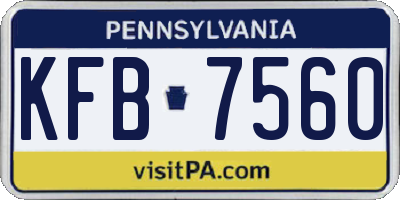 PA license plate KFB7560